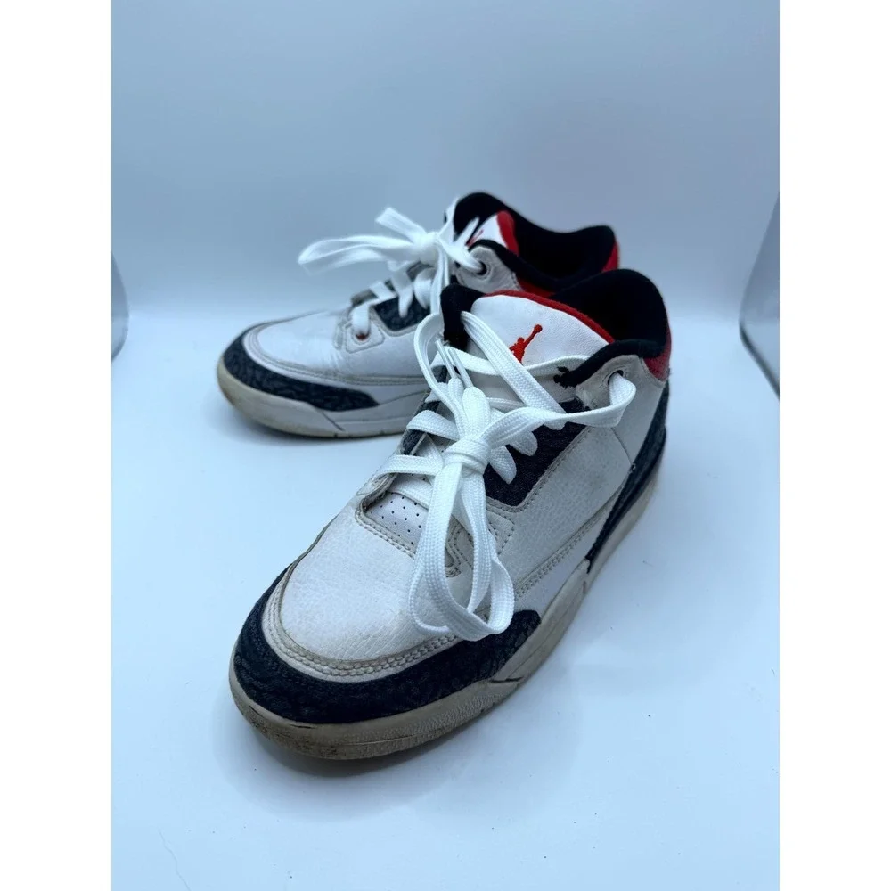 Nike Air Jordan 3 Retro DB0443-100 Kids US 2 Sneakers‎ White Lifestyle Shoes